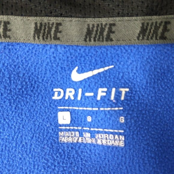 Nike Dri Fit Youth Full Zip Training Hooded Jacket Logo Spell out Blue Size L - Picture 7 of 9
